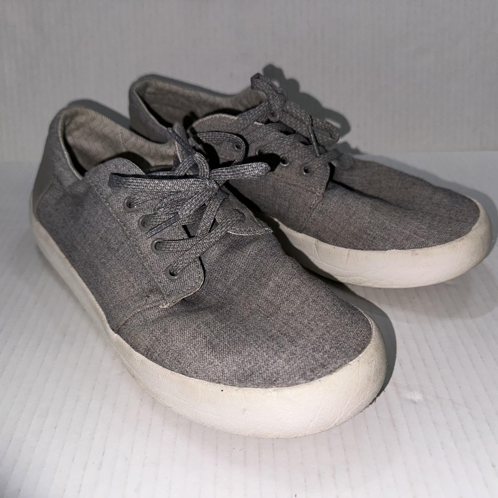 Hey Dude Ezra Shoes Mens‎ Size 10 Gray Canvas Lace Up Casual Comfort Sneakers